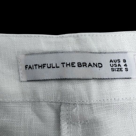 Faithfull The Brand Circa Linen Pants High Waisted Wide Leg Trousers White 4 - Picture 11 of 11